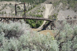 Bridge of 23 Camels in Lillooet, BC, our home has 6 wheels