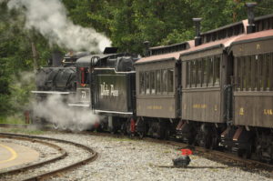 Steam escursion hauling some of the oldest rail cars
