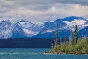 Some of the peaks and glaciers visible from Atlin