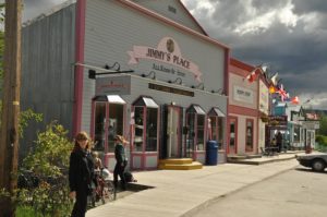 Shops along Front Street in Dawson City