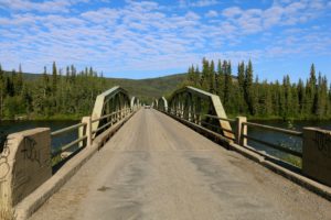 The single lane bridge leading onto the Dempster Highway, Yukon