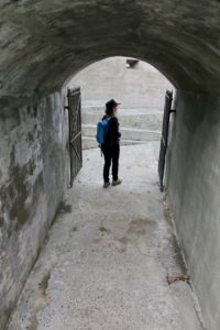 Tunnel access to lower battery from barracks