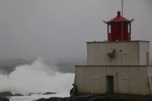 Big waves at Amphitrite Point, Ucluelet, BC
