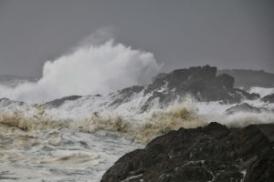 Waves breaking on Amphitrite Point, Ucluelet,BC