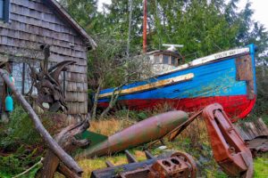 Weathered boat in Ucluelet, BC